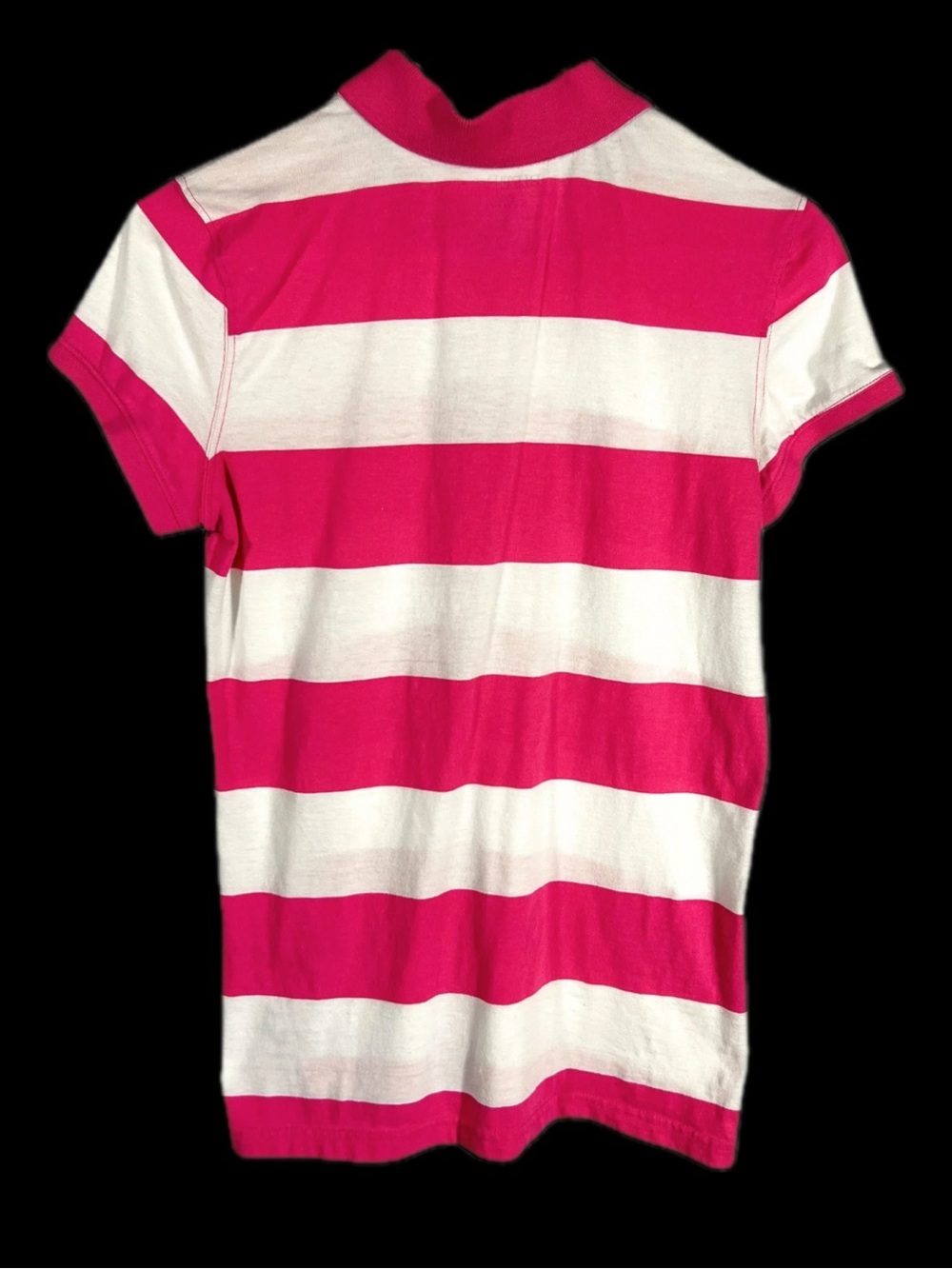Y2K Piper & Blue Pink Striped Polo Shirt Juniors XL Preppy Blokette - Picture 3 of 8